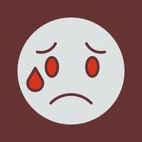 Crying Face Icon Design vector