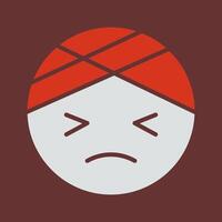Face with Head-Bandage Icon Design vector