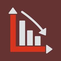 Chart Down Icon Design vector