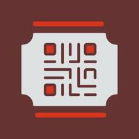 QR Code Ticket Icon Design vector