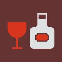 Wine Bottle and Glass Icon Design vector