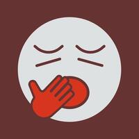 Yawning Face Icon Design vector
