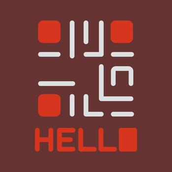 QR Code Text Icon Design vector