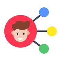 Editable design icon of user network vector