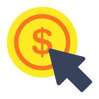 Conceptual flat design icon of pay per click vector