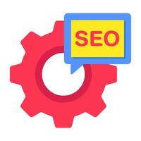 Conceptual flat design icon of seo setting vector