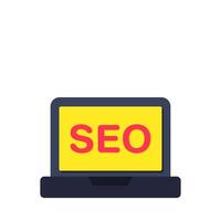 Conceptual flat design icon of search engine optimization vector