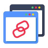 An icon design of linked website vector