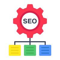 Conceptual flat design icon of search engine optimization vector