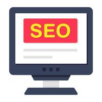 Conceptual flat design icon of search engine optimization vector