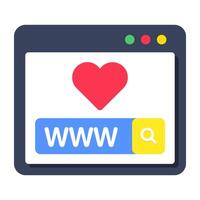 Flat design icon of search box vector