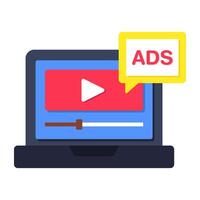 Conceptual flat design icon of ad vector