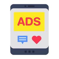 Unique design icon of mobile ad vector