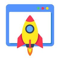 Conceptual design icon of web launch vector