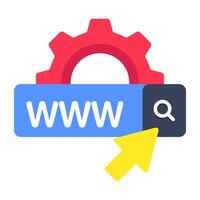 Flat design icon of web browser, www vector