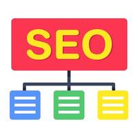 Conceptual flat design icon of seo network vector