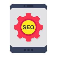 Conceptual flat design icon of search engine optimization vector