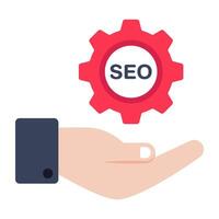 Conceptual flat design icon of search engine optimization vector