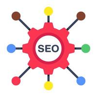 Conceptual flat design icon of seo setting vector