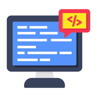Unique design icon of system coding
