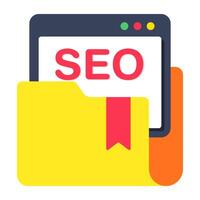 Conceptual flat design icon of Seo folder vector