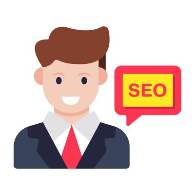 An editable design icon of seo chatting