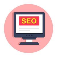 Conceptual flat design icon of search engine optimization vector