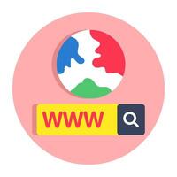 Flat design icon of web browser, www vector
