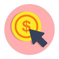 Conceptual flat design icon of pay per click vector