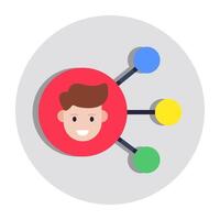 Editable design icon of user network vector