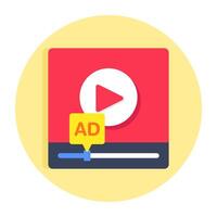 Conceptual flat design icon of online ad vector