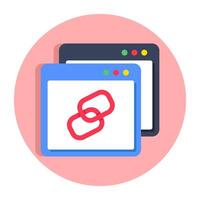 An icon design of linked website vector