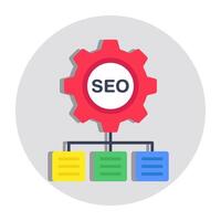 Conceptual flat design icon of search engine optimization vector