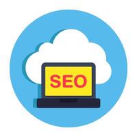 Conceptual flat design icon of search engine optimization vector