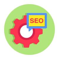 Conceptual flat design icon of seo setting vector