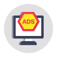 Conceptual flat design icon of online ad vector