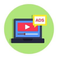 Conceptual flat design icon of ad vector