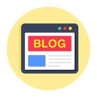 Trendy design icon of blog website vector