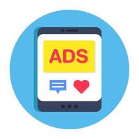 Unique design icon of mobile ad vector