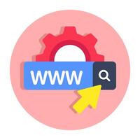 Flat design icon of web browser, www vector