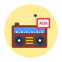 Creative design icon of radio ad vector