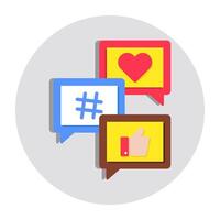 A flat design icon of favorite chat vector