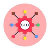 Conceptual flat design icon of seo setting vector