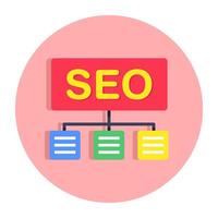 Conceptual flat design icon of seo network vector