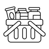 A colored design icon of shopping basket vector