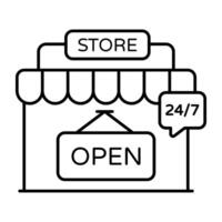 Creative design icon of anytime open vector