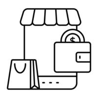 A colored design icon of wallet vector