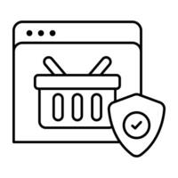Perfect design icon of web secure shopping vector