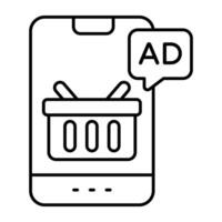 An icon design of shopping ad vector