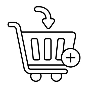 A flat design icon of add to cart vector